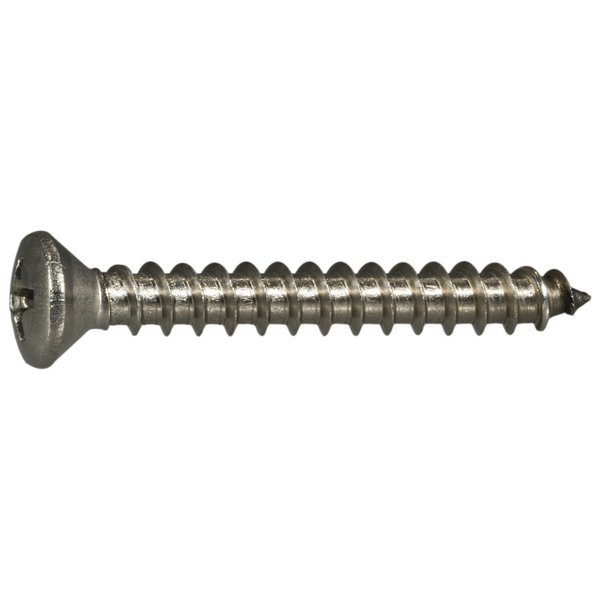 Midwest Fastener Sheet Metal Screw, #10 x 1-1/2 in, 18-8 Stainless Steel Oval Head Phillips Drive, 100 PK 05236